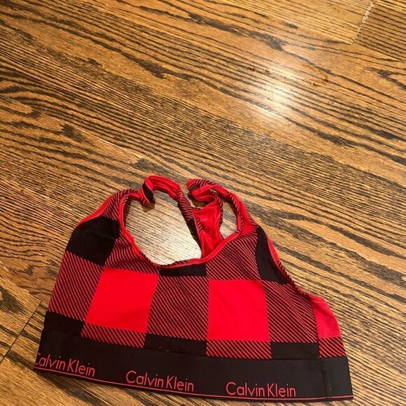 red black calvin klein racer back bra - Picture 1 of 3